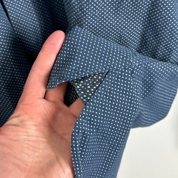 Ted Baker Endurance Tamson Button Front Collared Shirt Blue Print Mens Size 16 - Picture 6 of 12